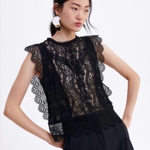 NWT Zara Black Lace Top - Picture 16 of 16